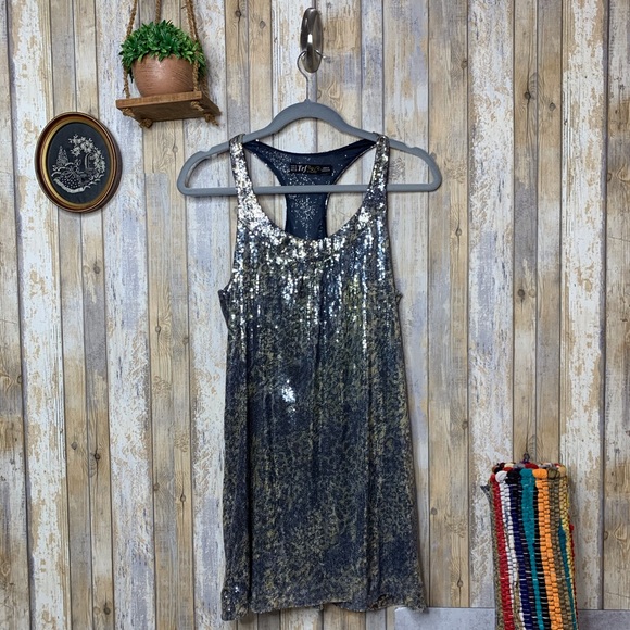 Zara Tops - TRF Sleeveless Sequin Racerback Tunic Dress